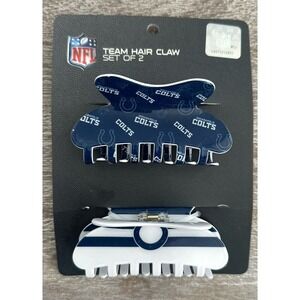 NEW Indianapolis Colts Claw Clips NFL Football Logo Hair Accessories Set Of 2